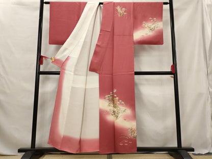 平和屋着物■訪問着 御所車花松文 暈し染め 金銀彩 正絹 逸品 AABG6858st