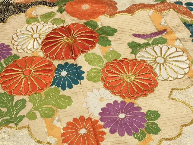 金彩 駒刺繍 逸品 雲重ね草花文 正絹 平和屋着物○豪華振袖 逸 Yahoo