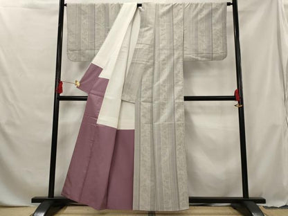 平和屋着物■上質な紬　花鳥間道　正絹　逸品　AABG6867st