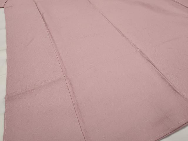 平和屋着物■上質な色無地 紋意匠 鴇色 正絹 逸品 AABG6880st