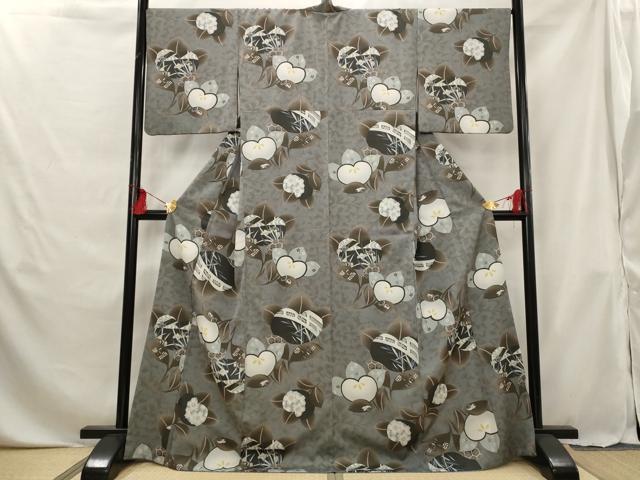 平和屋着物■小紋 草花文 洗える着物 AABG6884st
