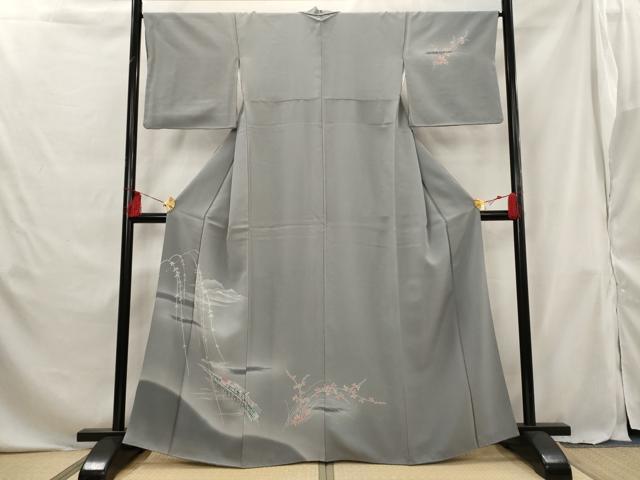 平和屋着物■訪問着 風景花文 暈し染め 正絹 逸品 AABG6896st