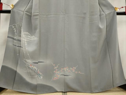 平和屋着物■訪問着 風景花文 暈し染め 正絹 逸品 AABG6896st