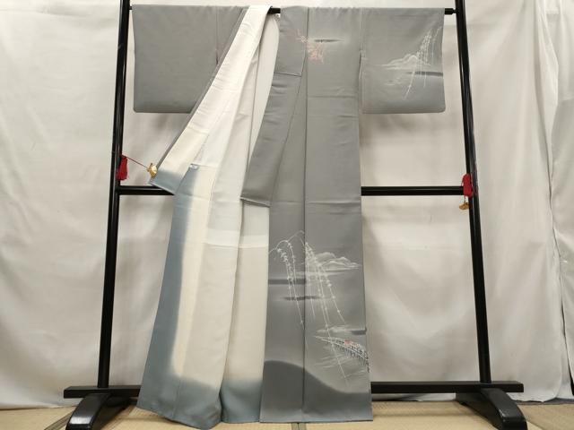 平和屋着物■訪問着 風景花文 暈し染め 正絹 逸品 AABG6896st