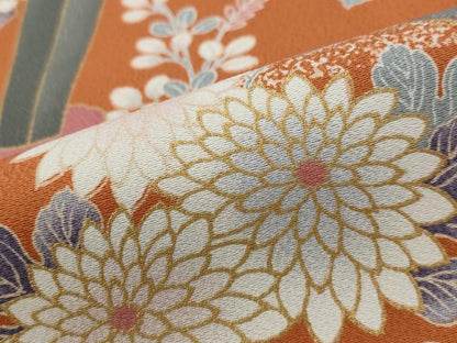 平和屋着物■豪華黒留袖　草花文　金彩　正絹　逸品　AABG6901st