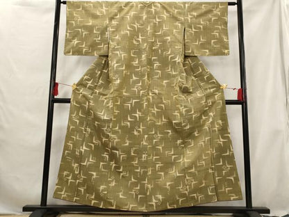 平和屋着物■上質な紬　幾何学文様　正絹　逸品　AABG6903st