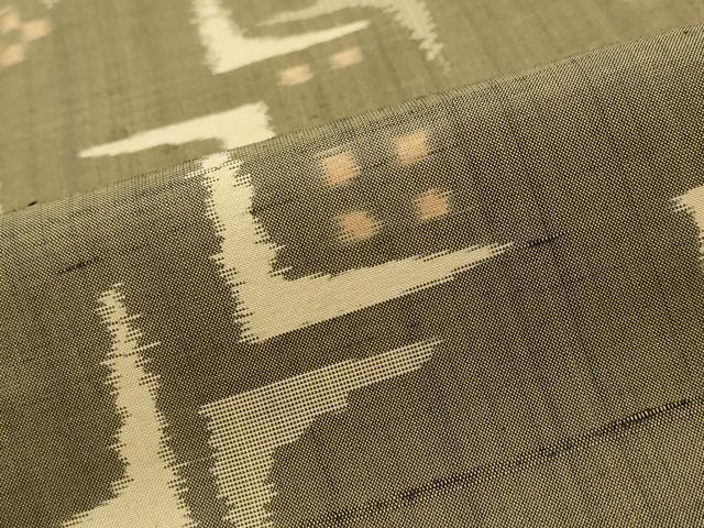 平和屋着物■上質な紬　幾何学文様　正絹　逸品　AABG6903st