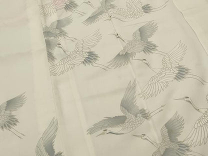 平和屋着物■長襦袢　無双仕立て　飛鶴文　半衿刺繍　正絹　逸品　AABG6904st