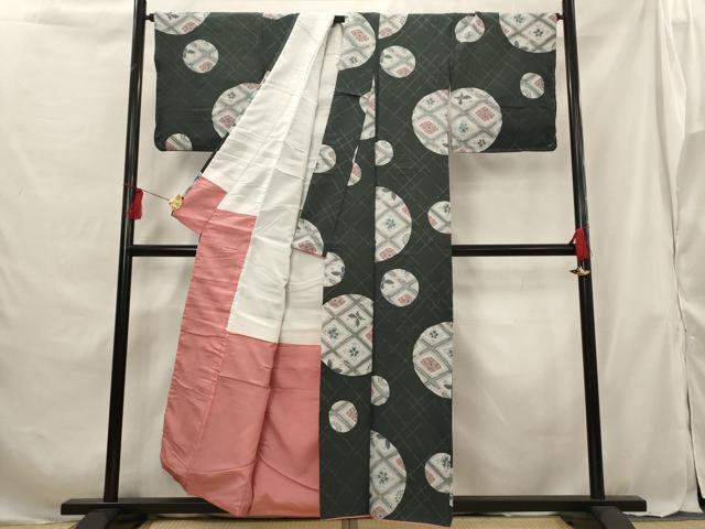 平和屋着物■小紋　花蝶丸文　金彩　洗える着物　AABG6914st
