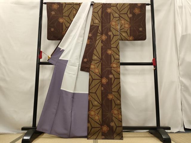 平和屋着物■小紋　舞花文　暈し染め　洗える着物　AABG6916st