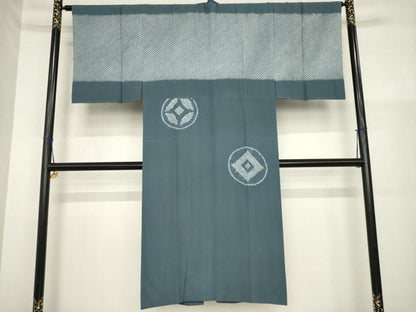 平和屋着物●男性　本場大島紬　アンサンブル　長襦袢(袷)セット　100亀甲　総詰め　正絹　逸品　AABG6921ck