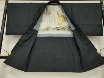平和屋着物●男性　本場大島紬　アンサンブル　亀甲絣　正絹　逸品　AABG6927ck