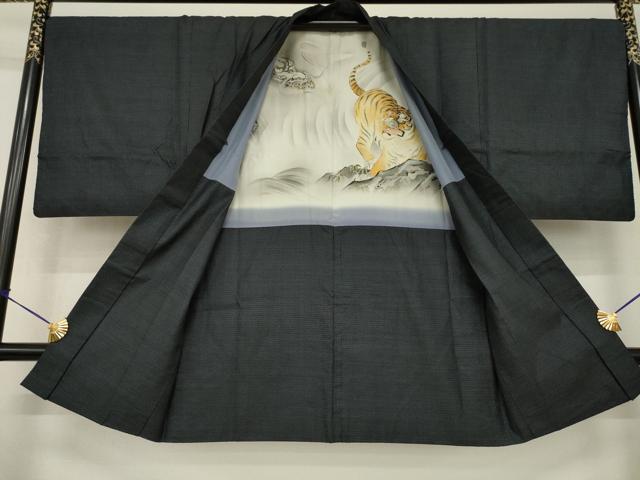平和屋着物●男性　本場大島紬　アンサンブル　亀甲絣　正絹　逸品　AABG6927ck