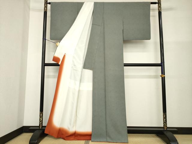 平和屋着物●江戸小紋　鮫小紋柄　反端付き　正絹　逸品　AABG6930ck