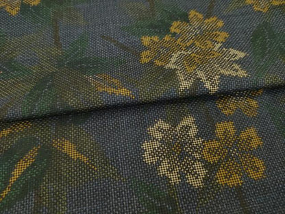 平和屋着物●本場大島紬　一元絣　草花文　正絹　逸品　AABG6932ck