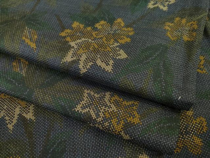 平和屋着物●本場大島紬　一元絣　草花文　正絹　逸品　AABG6932ck