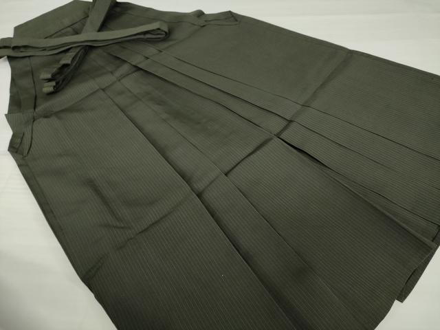 平和屋着物●男性　馬乗り袴　縞　三越扱い　正絹　逸品　AABG6934ck