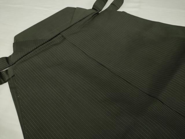 平和屋着物●男性　馬乗り袴　縞　三越扱い　正絹　逸品　AABG6934ck