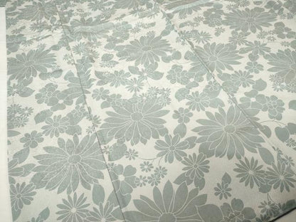 平和屋着物●上質な小紋　草花文　ロング丈　正絹　逸品　AABG6941ck