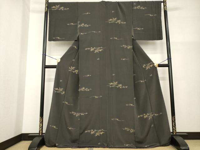 平和屋着物●上質な小紋　花鳥文　金彩　正絹　逸品　AABG6943ck