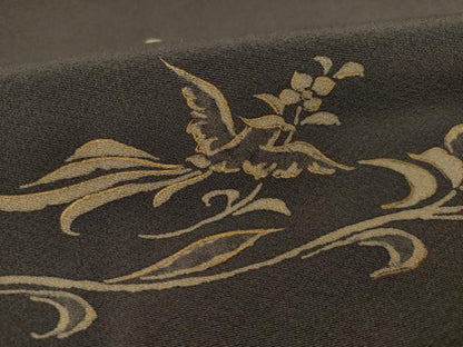 平和屋着物●上質な小紋　花鳥文　金彩　正絹　逸品　AABG6943ck