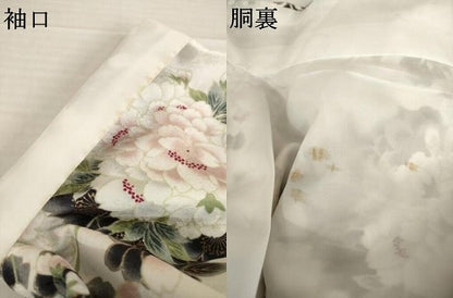平和屋着物●小振袖　二尺袖　桜尽くし　金彩　洗える着物　AABG6946ck