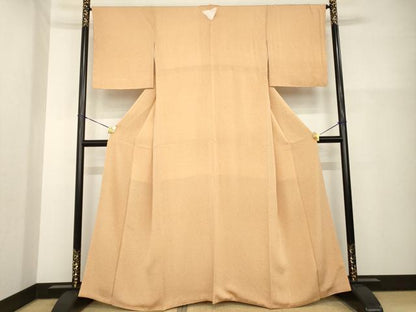 平和屋着物●江戸小紋　唐草文　鬼しぼ縮緬　正絹　逸品　未使用　AABG6947ck