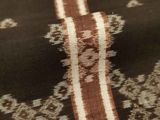 平和屋着物●上質な紬　縞　正絹　逸品　未使用　AABG6950ck