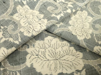 平和屋着物●上質な紬　花唐草文　正絹　逸品　AABG6956ck