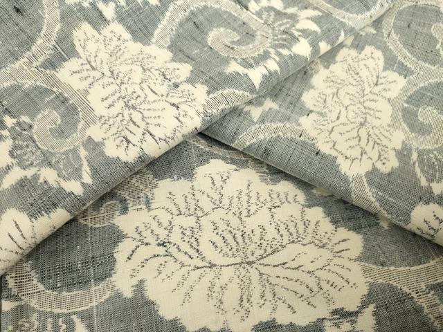平和屋着物●上質な紬　花唐草文　正絹　逸品　AABG6956ck