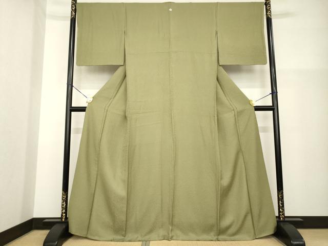 平和屋着物●上質な色無地　油色　正絹　逸品　AABG6958ck