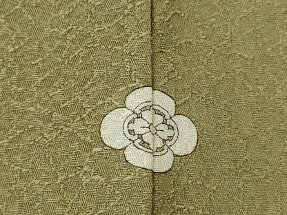 平和屋着物●上質な色無地　油色　正絹　逸品　AABG6958ck