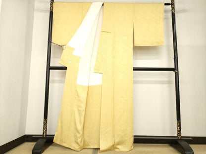 平和屋着物●上質な色無地　玉蜀黍色　鈴乃屋扱い　正絹　逸品　未使用　AABG6959ck