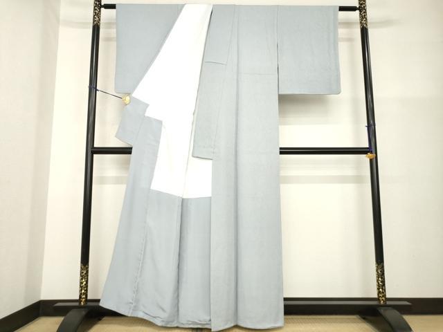 平和屋着物●上質な色無地　素鼠色　正絹　逸品　AABG6960ck