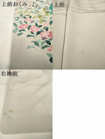 平和屋着物●訪問着　友禅　作家物　花鳥文　暈し染め　正絹　逸品　AABG6962ck
