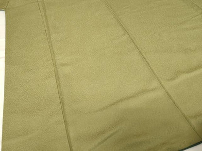 平和屋着物●上質な色無地　国防色　正絹　逸品　AABG6965ck