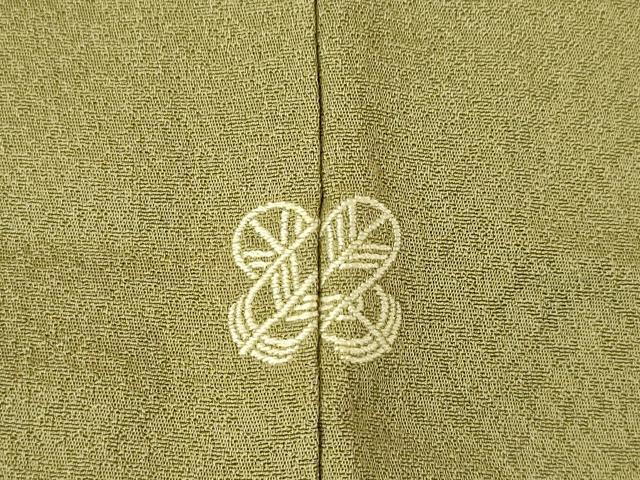 平和屋着物●上質な色無地　国防色　正絹　逸品　AABG6965ck