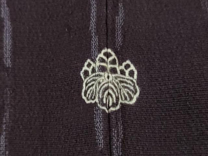 平和屋着物▽上質な小紋　単衣　よろけ縞　正絹　逸品　AABG6973ck