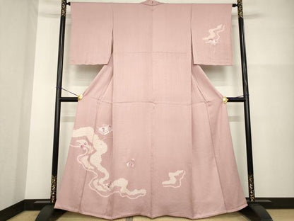 平和屋着物▽訪問着 単衣 絞り 刺繍 花文箱文 正絹 逸品 AABG6974ck
