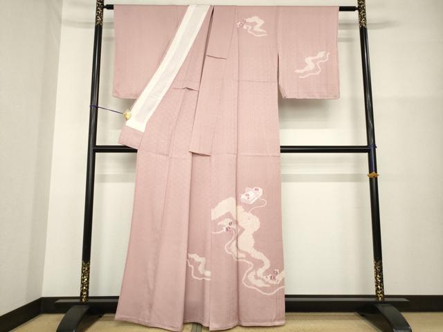 平和屋着物▽訪問着 単衣 絞り 刺繍 花文箱文 正絹 逸品 AABG6974ck