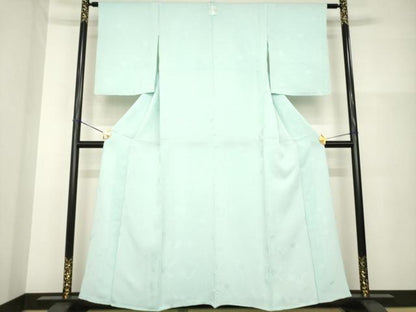 平和屋着物▽上質な色無地 単衣 錆青磁色 正絹 逸品 AABG6977ck