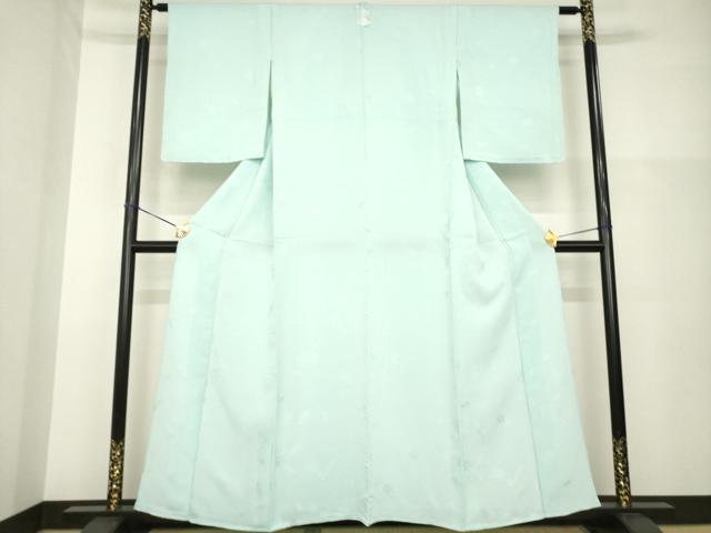 平和屋着物▽上質な色無地 単衣 錆青磁色 正絹 逸品 AABG6977ck