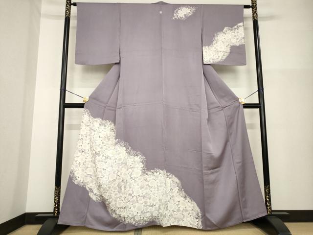 平和屋着物▽訪問着 単衣 刺繍 花尽くし 正絹 逸品 AABG6978ck