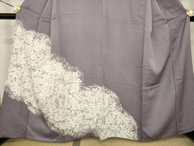 平和屋着物▽訪問着 単衣 刺繍 花尽くし 正絹 逸品 AABG6978ck