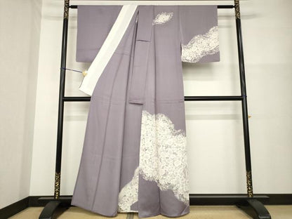 平和屋着物▽訪問着 単衣 刺繍 花尽くし 正絹 逸品 AABG6978ck