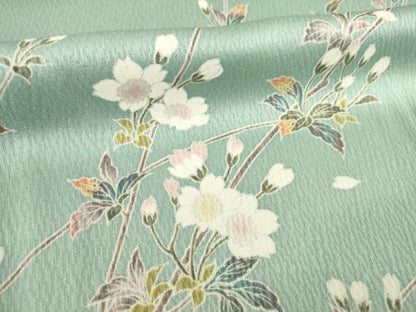 平和屋着物▽上質な小紋 単衣 枝花文 正絹 逸品 AABG6980ck