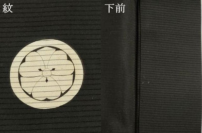 平和屋着物▽男性 スリーシーズン 春夏秋 塵除け 黒紋付 単衣 正絹 逸品 AABG6981ck