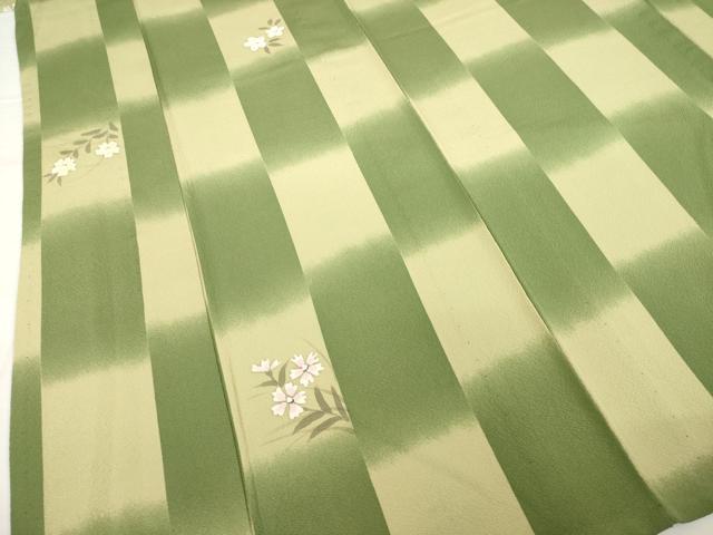 平和屋着物▽訪問着 単衣 市松花文 正絹 逸品 AABG6986ck