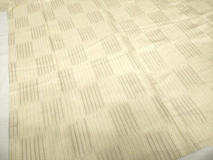 平和屋着物▽上質な小紋 単衣 紬地 市松文 正絹 逸品 AABG6987ck