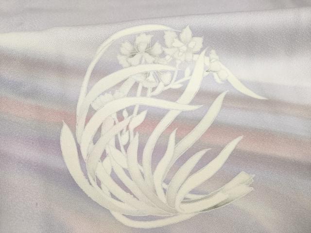 平和屋着物▽訪問着 単衣 流水花丸文 暈し染め 正絹 逸品 AABG6992ck